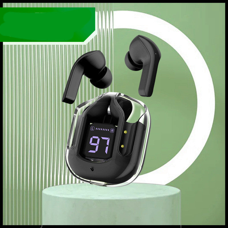 New Mini Transparent Wireless Bluetooth Headset Digital Display ENC Noise Reduction