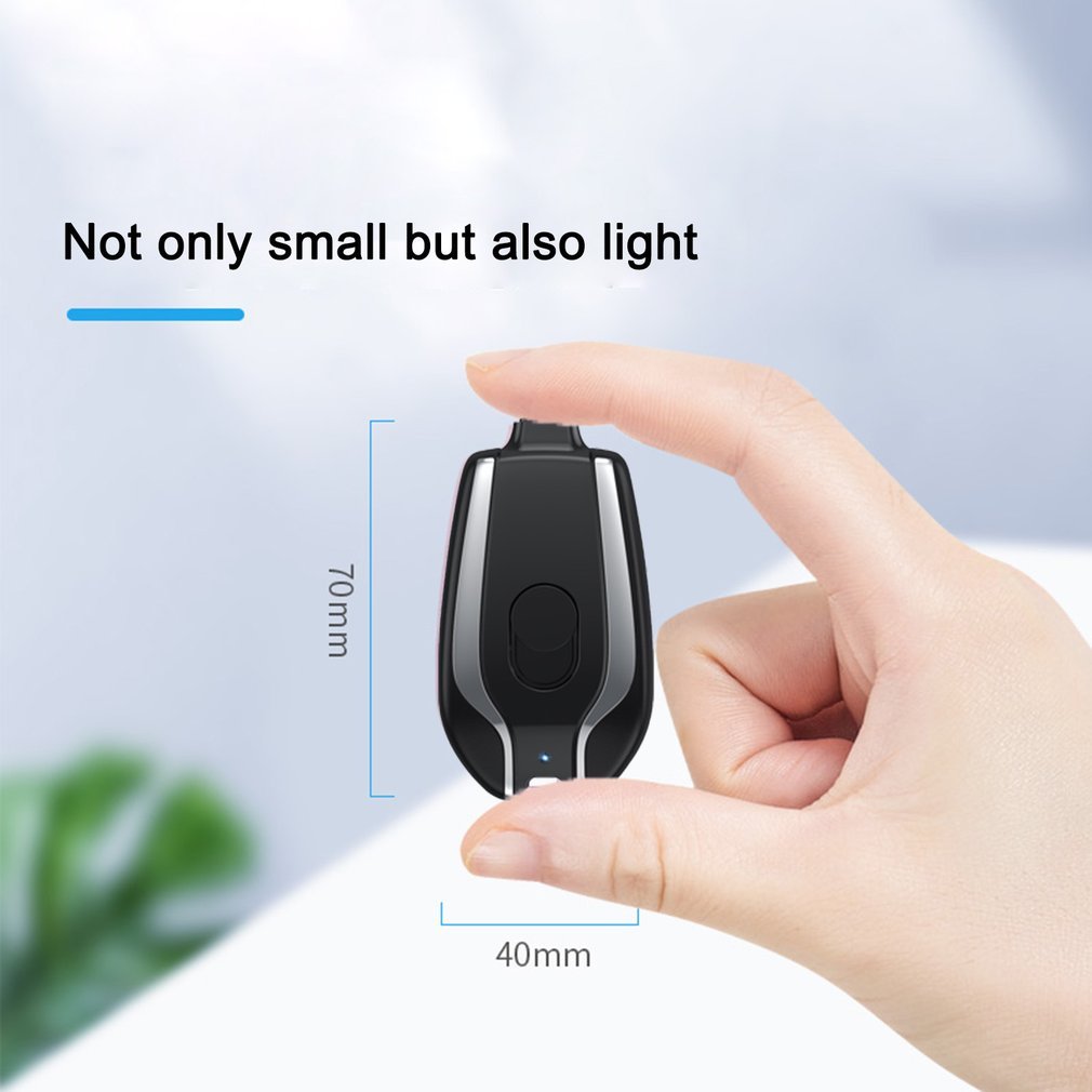 1500mAh Mini Power Emergency Pod Keychain Charger With Type-C