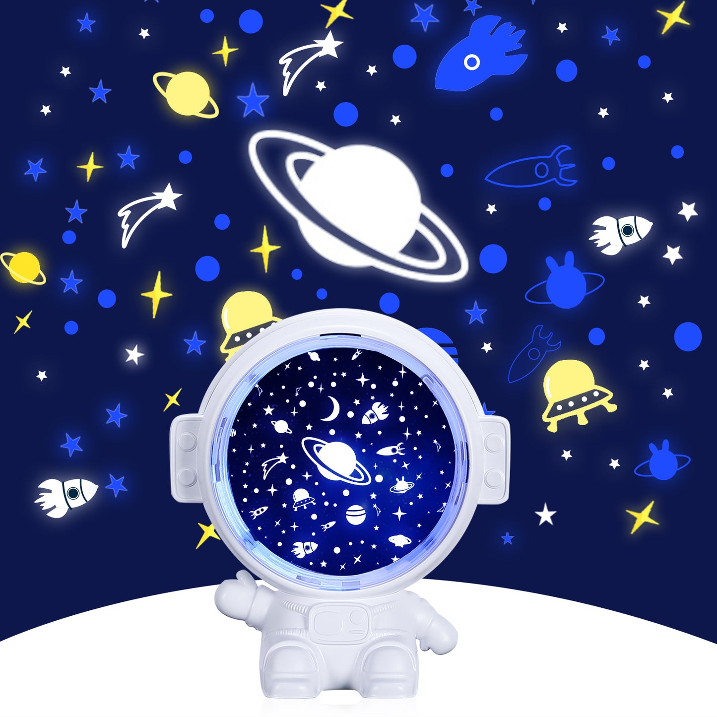 Galaxy Star Projector Starry Sky Night Light Astronaut Lamp Room