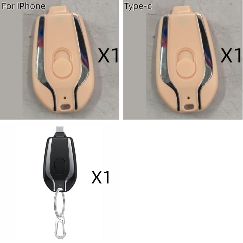 1500mAh Mini Power Emergency Pod Keychain Charger With Type-C